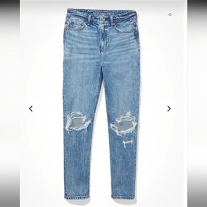 American Eagle Strigid Distressed High Rise Mom Jeans - Women’s 10